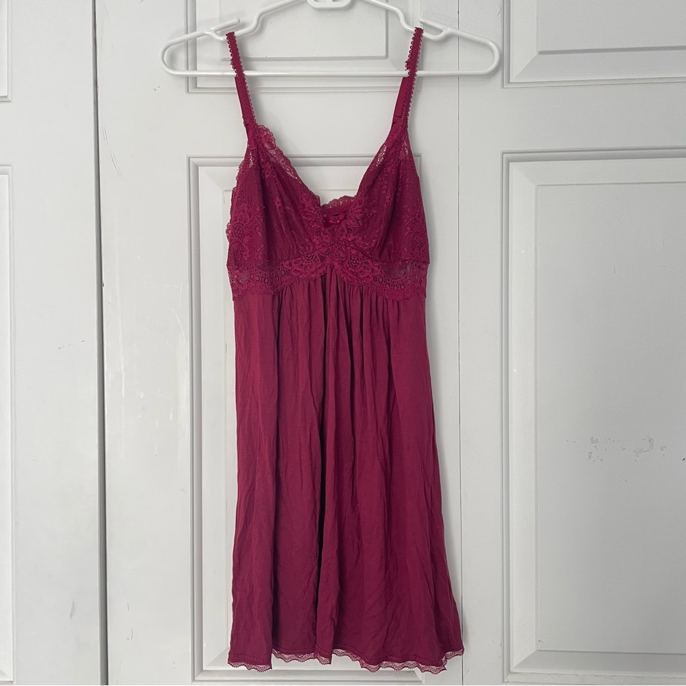 Maroon lace slip